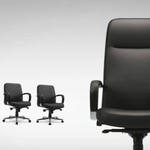 Luxdezine Black Leather 4 Executive Chair With Wheels