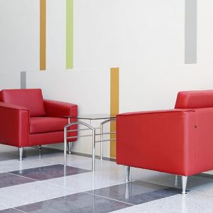 Luxdezine Red Sofa Glass Table